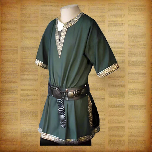 Chemise haute Viking Pirate Saxon LARP pour hommes adultes