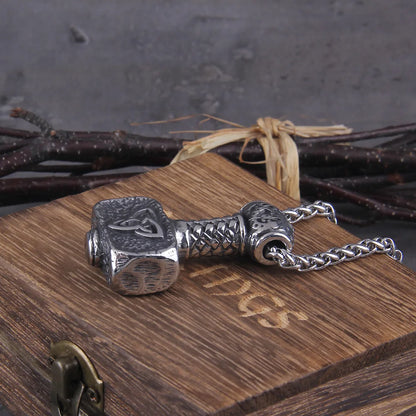 Wikinger skandinavisches Runenamulett Mjolnir Halskette