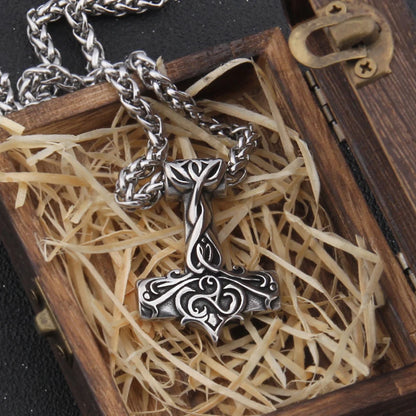 Viking Mix Gold Color Mjolnir Necklace