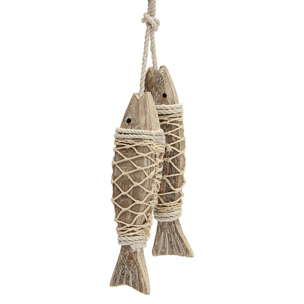 Decorative wooden fish for coastal-inspired viking home decor