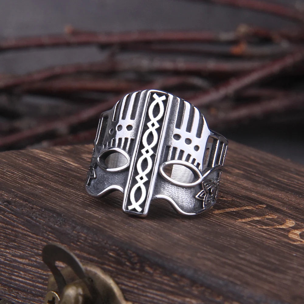 Nordic Spartan Warrior Helmet Viking Ring