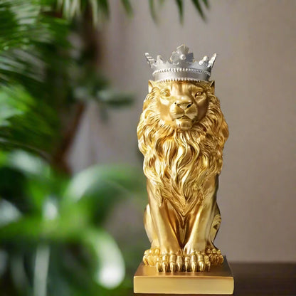 Abstract Resin Crown Lion King Sculpture Ζώο άγαλμα χειροποίητο ειδώλιο Viking διακόσμηση σπιτιού