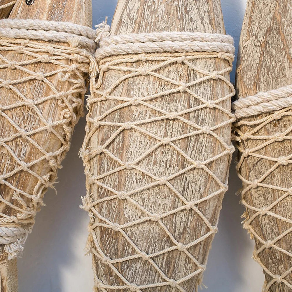 1 paire de poissons en bois sculptés à la main, suspendus au mur côtier marin, décor nautique pour salle de maison Viking