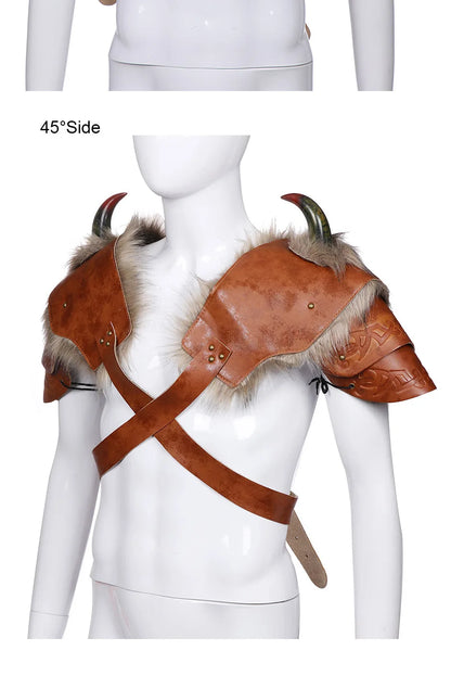 Costumes Oíche Shamhna Daoine Fásta Hunter Cosplay Drape Seálta Lochlannach Gualainn Armor