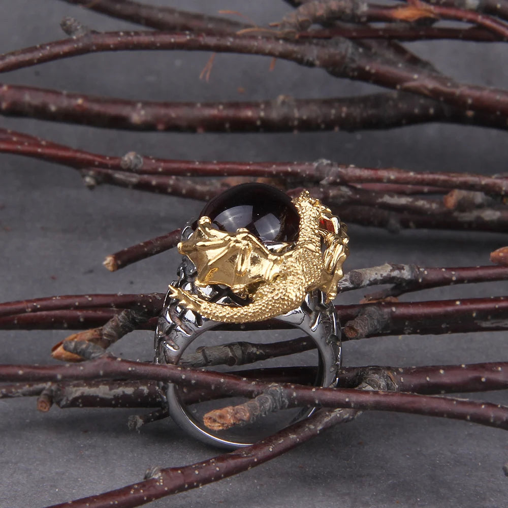 Huge Ouroboros Snake Viking Ring