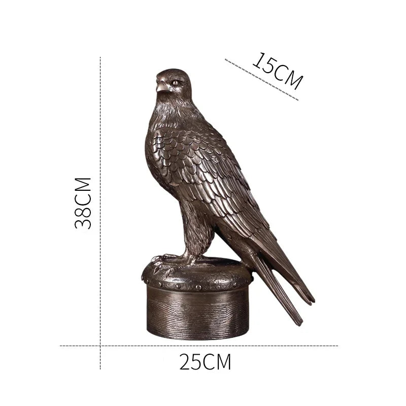 Pryskyřičná socha zvířete Eagle měděná řemeslná kancelářská dekorace Viking Home Decor