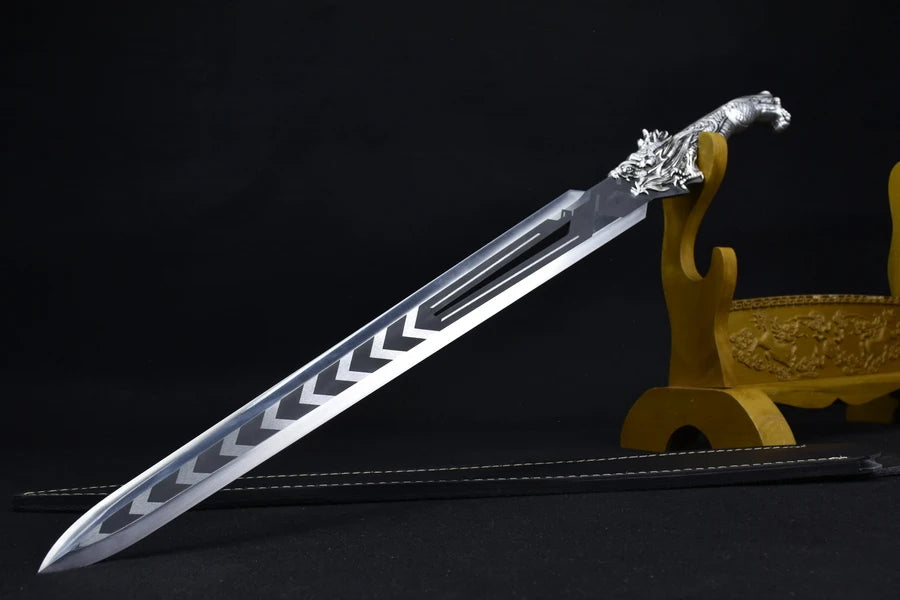 78 cm dragehåndtag i rustfrit stål Battle Warrior Metal Viking Sword