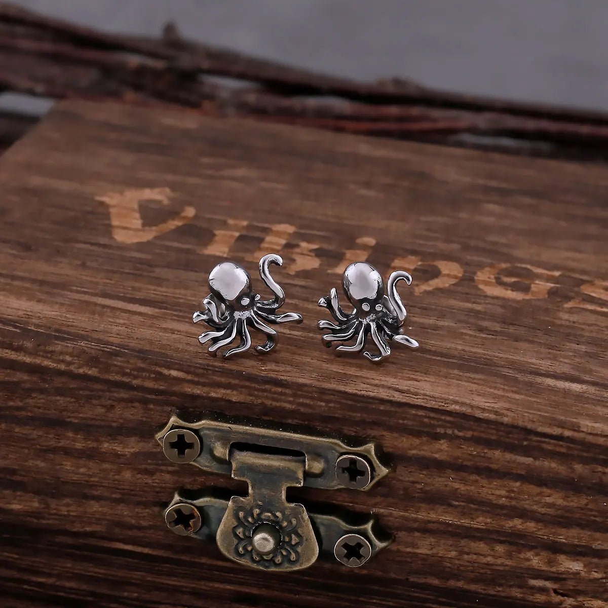 Viking Hip Hop Animal Octopus Stud Earrings