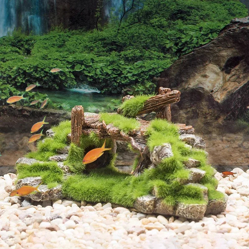 Viking Creative Moss Rockery Shape Fish Tank Ornaments Decoration