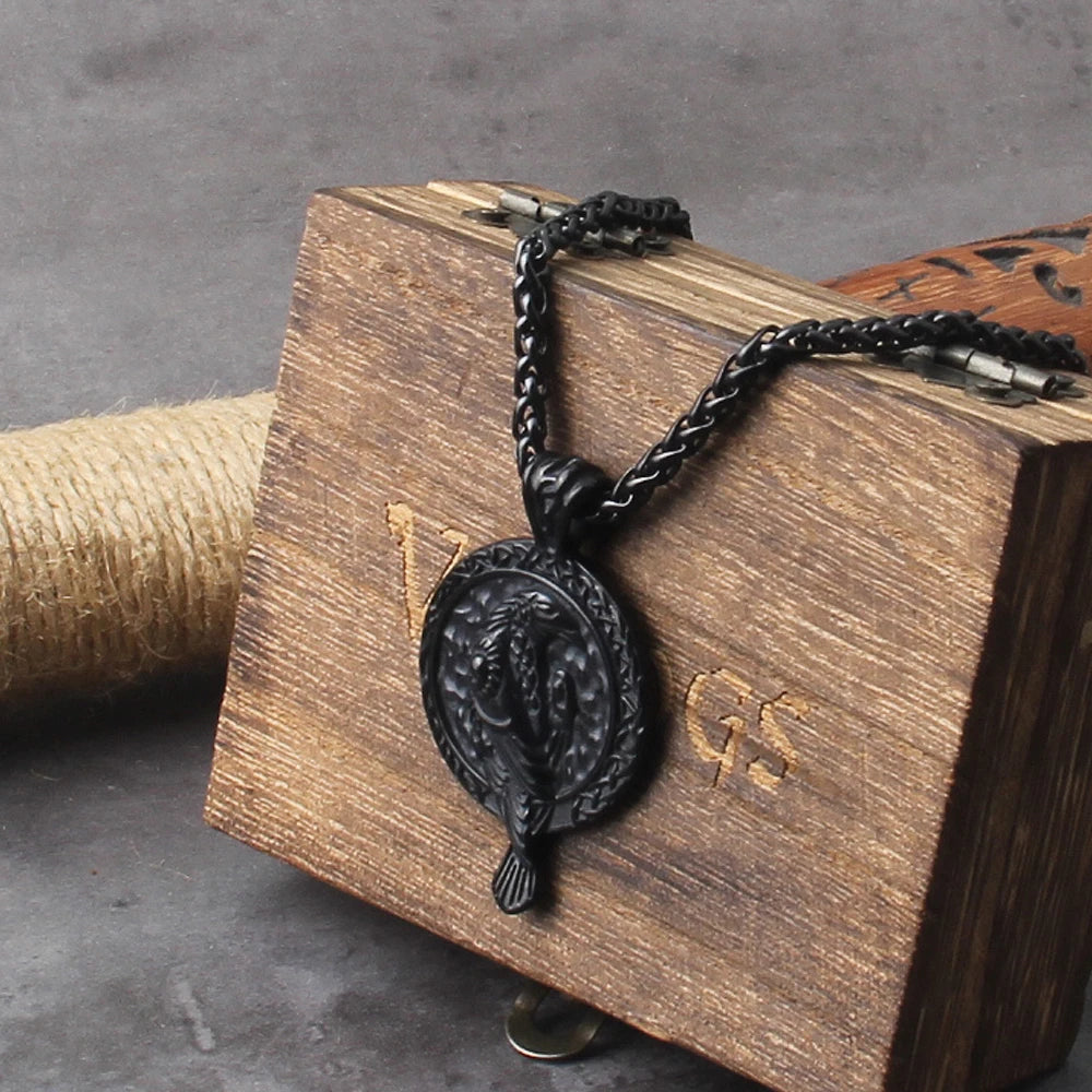 Simple Compact and Exquisite Crow Raven Eagle Viking Necklace
