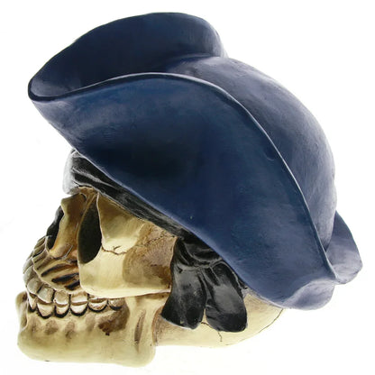 Goottilainen merirosvo pääkallo Tricorn hattu Viking Skull veistos