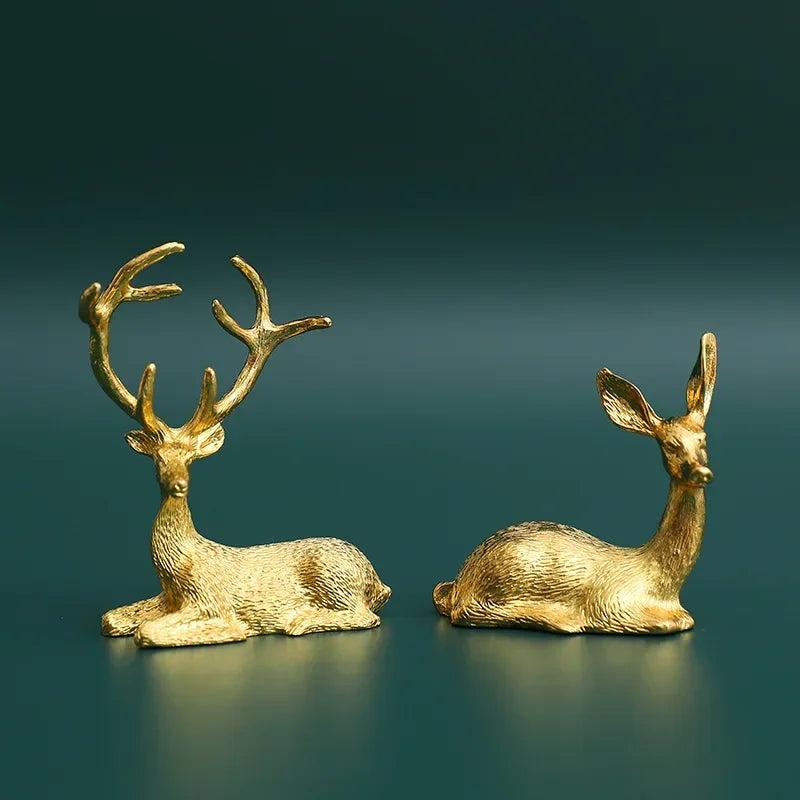 10cm Modern Simplicity Sika Deer Metal Arts and Crafts Sculpture Viking Home Decor