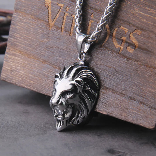 Lion King Head Viking Necklace