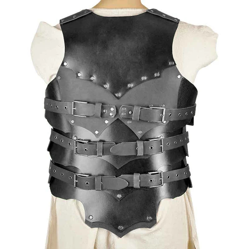 Knight Gladiator Pirate PU Læder Cuirass Cosplay Kostume Outfit Brystplade Viking Armor