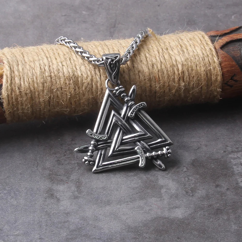 Valknut Sword Viking Necklace