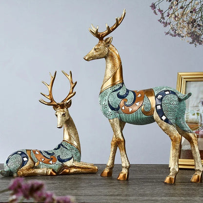 Lucky Sika Deer Craft Fyrir Stofa Viking Home Decor