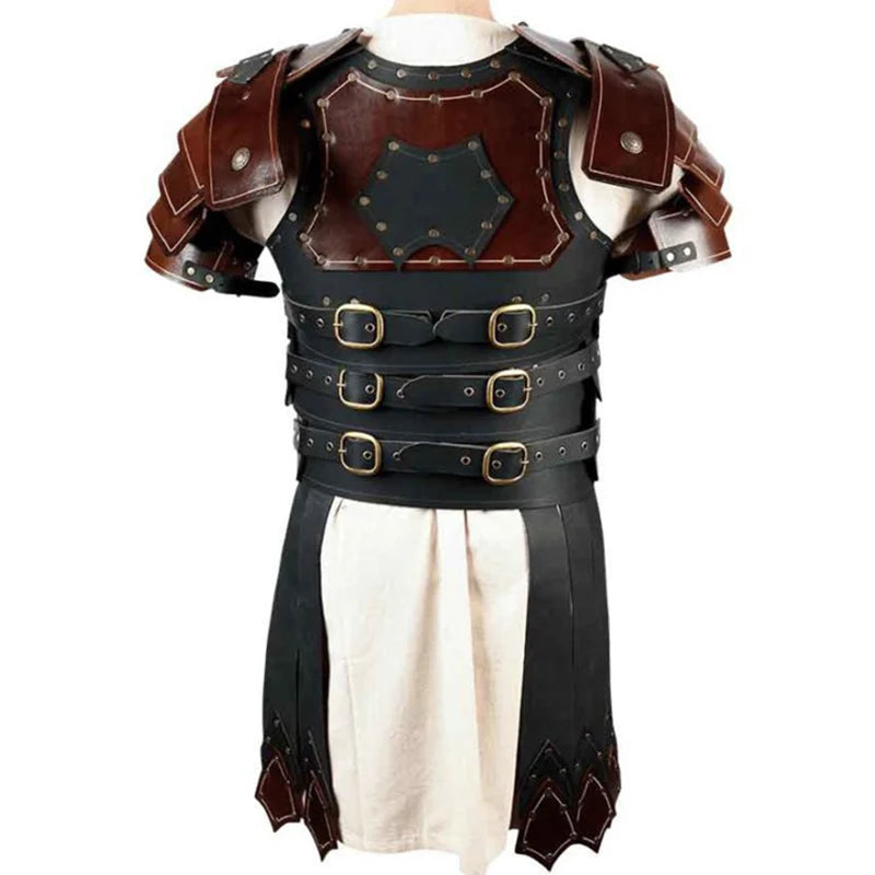 Legion Gladiator PU Nahka Cuirass Olkapää Rintapanssari Knight Warrior Viking Armor