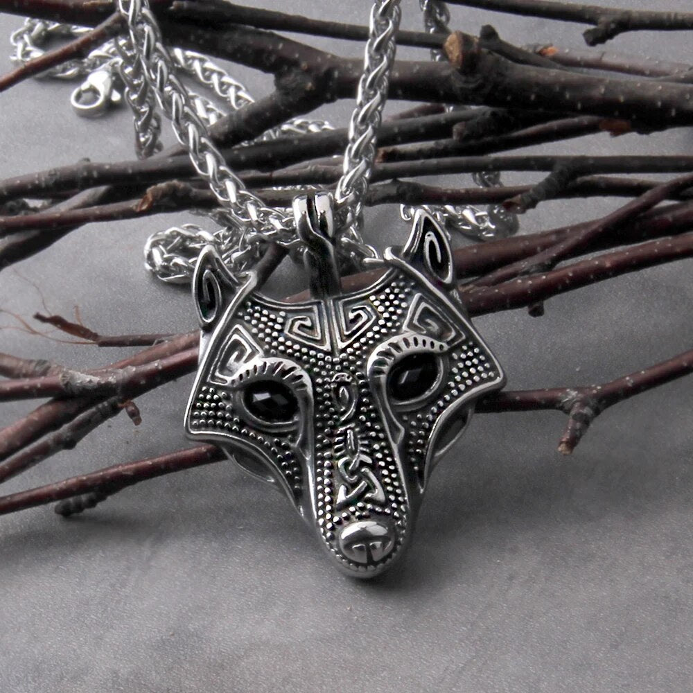 Wolf Head Necklace - TripleViking