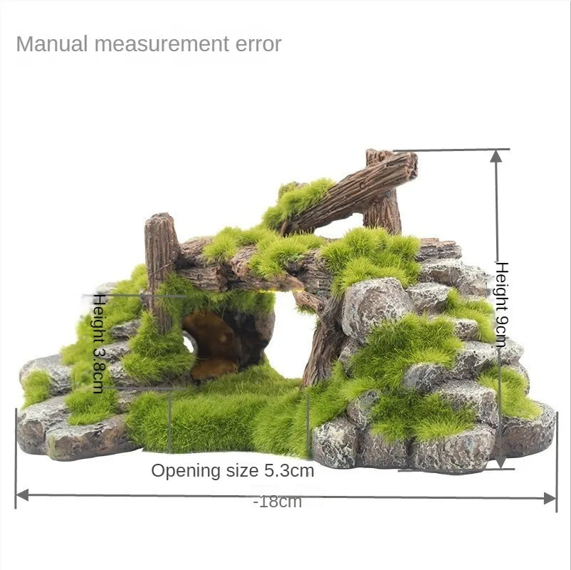 Viking Creative Moss Rockery Shape Fisketank Ornamenter Dekoration