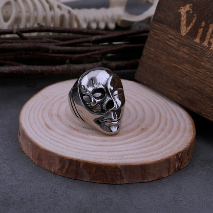 Gotisk Half Skull Face Halv Face Mask Viking Ring