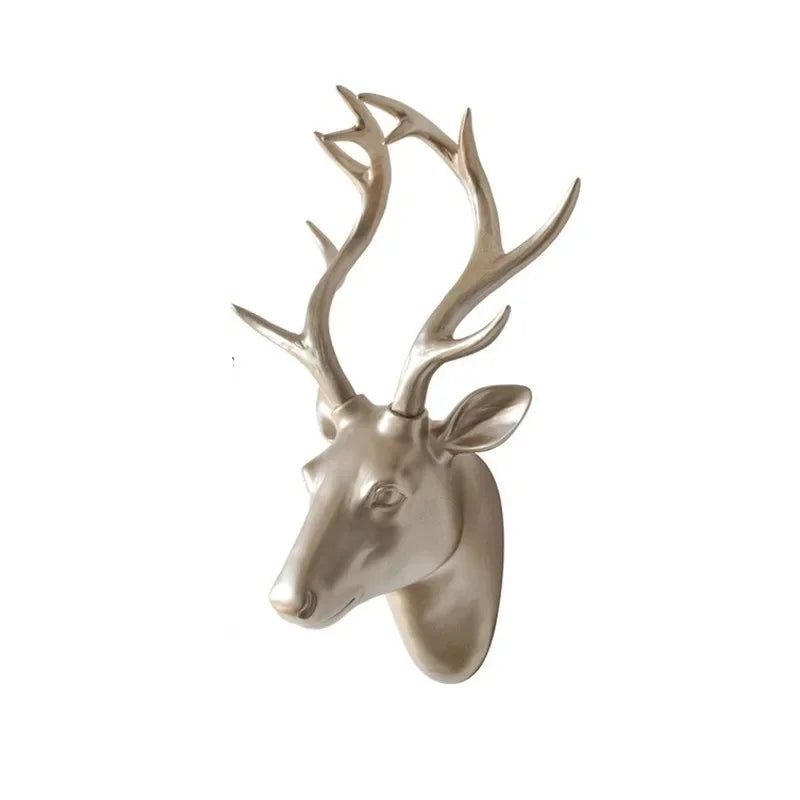 European Resin Craft Animal Deer Head Fíl Hangandi Stereo Creative Viking Home Decor