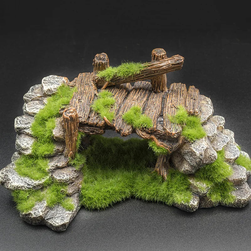 Viking Creative Moss Rockery Shape Fisketank Ornamenter Dekoration