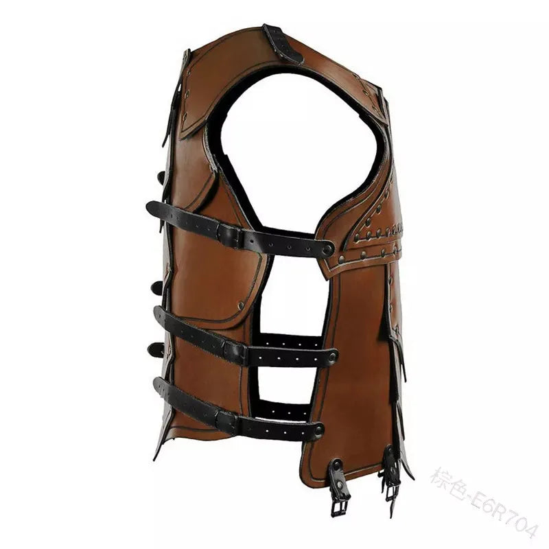 Steampunk Viking Knight lædervest rustning