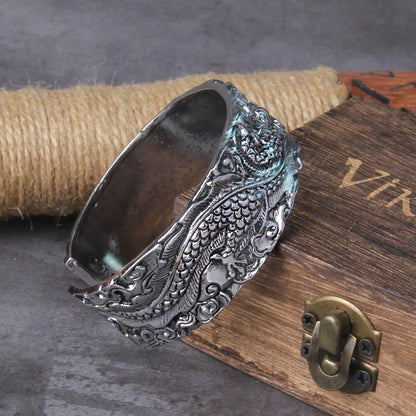 Alloy Metal Dragon Bangle - TripleViking