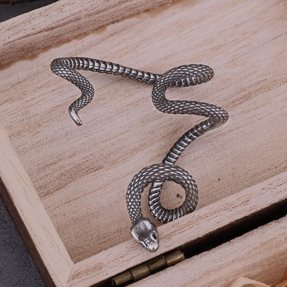 Kronkelende Snake Clip Viking oorbellen