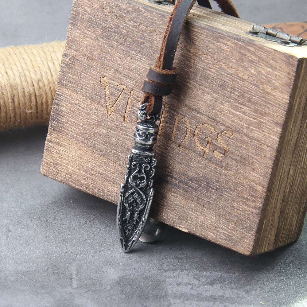 Dragon Spear Viking Necklace