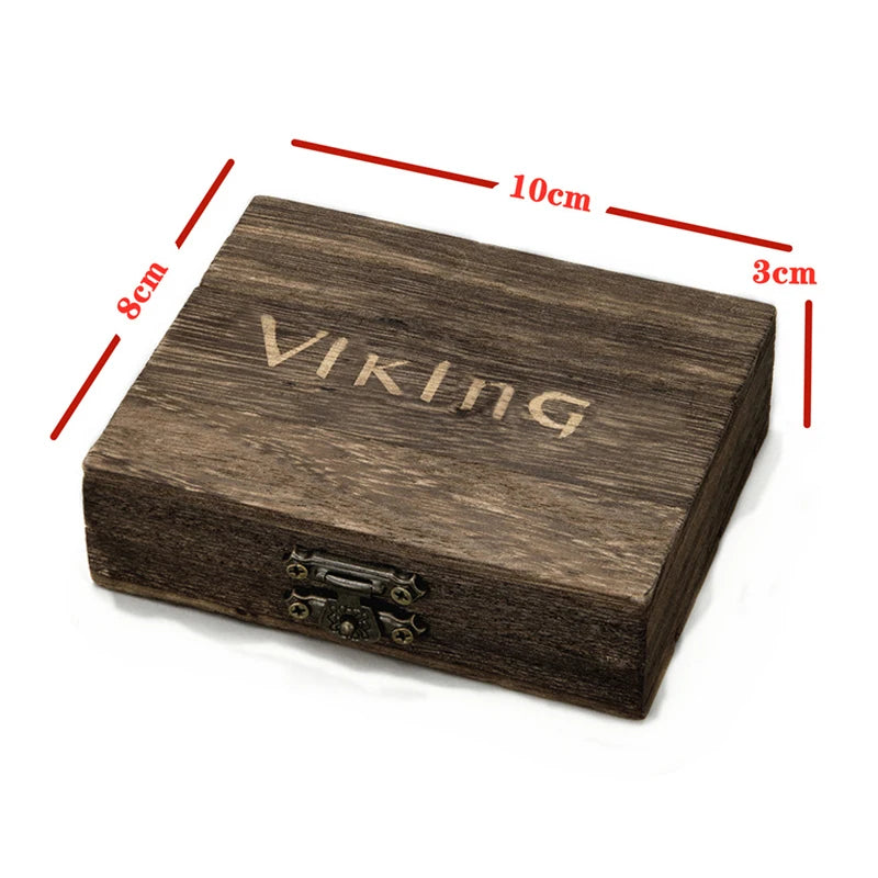 Luksus Viking naturlig treboks og retro PU-lærveskesett