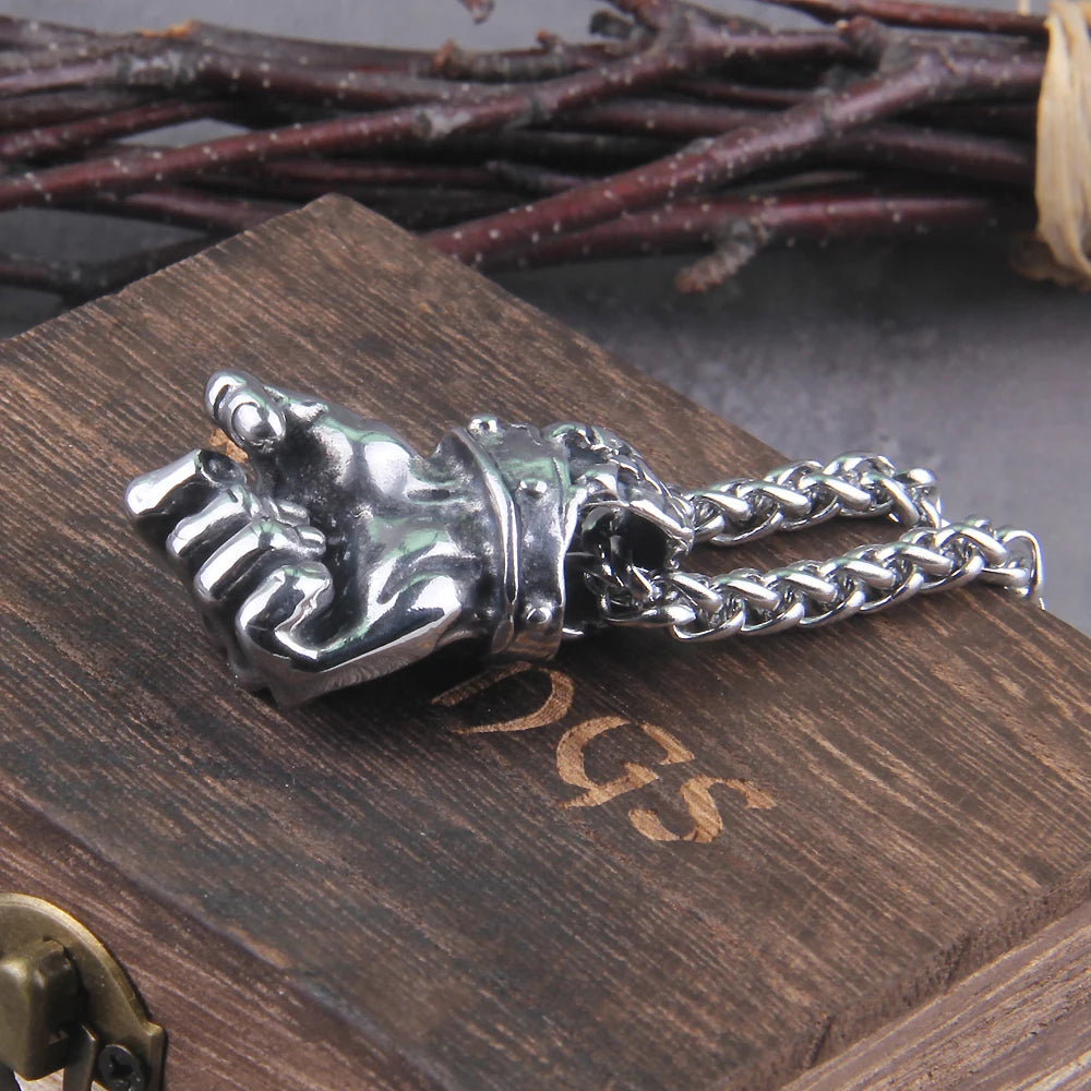 Gothic Pendants Fist Viking Necklace