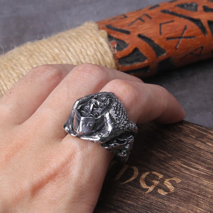 Anillo vikingo de cuervo Odin de mitología nórdica