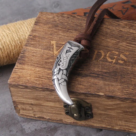 Wolf Fang Tooth Spike Necklace - TripleViking