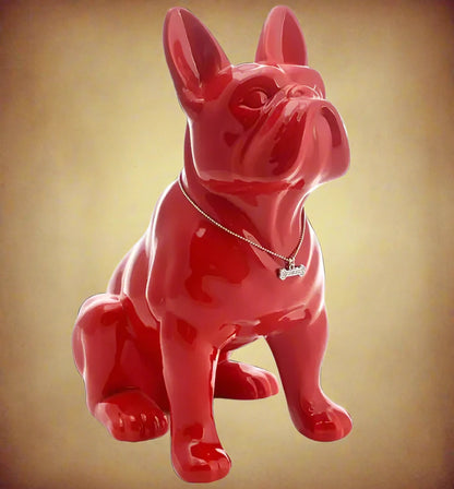 Ceramic Bulldog Dog Statue Craft Objects Ornament Animal Figurine Viking Home Decor