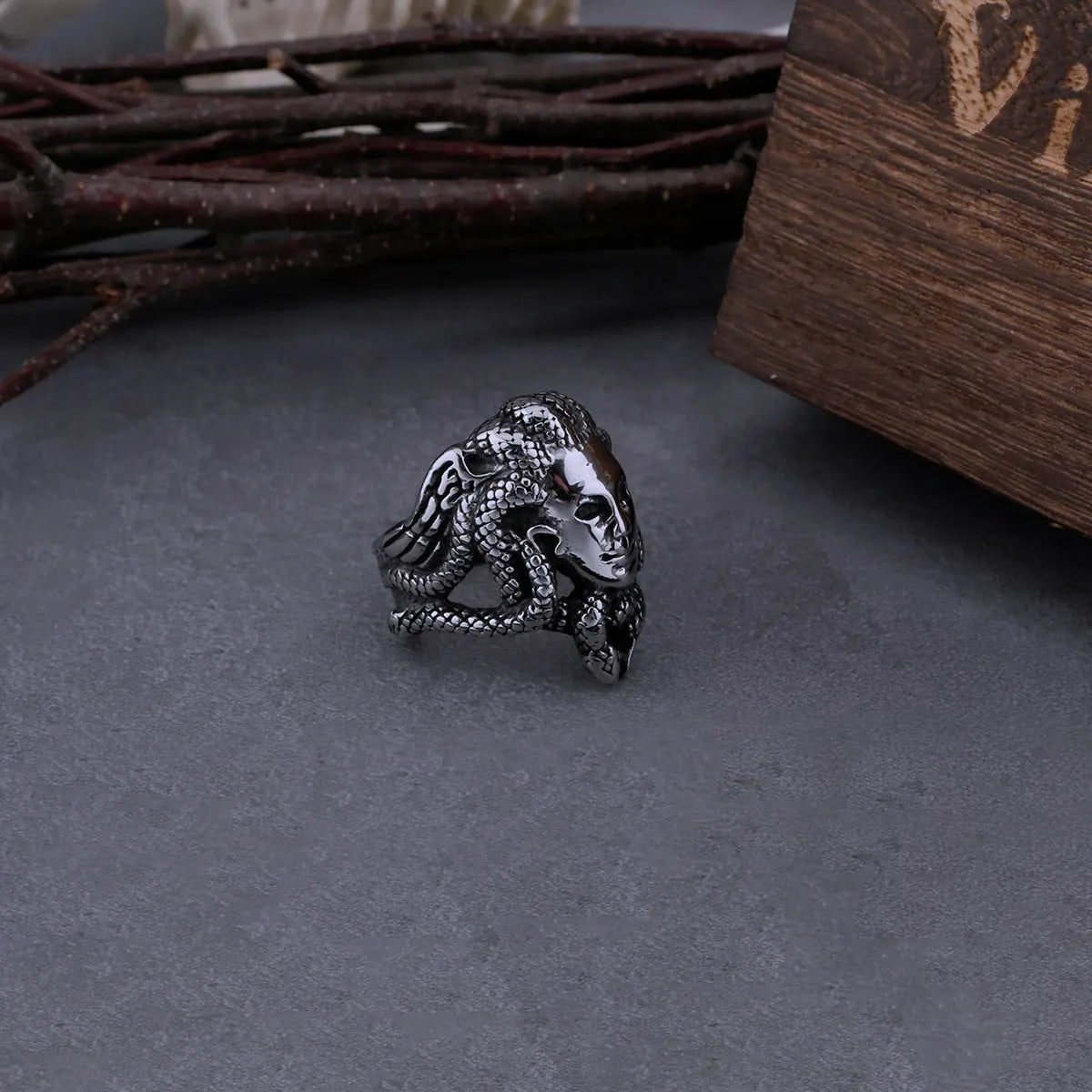 Stainless Steel Vintage Greek Mythology Medusa Ring