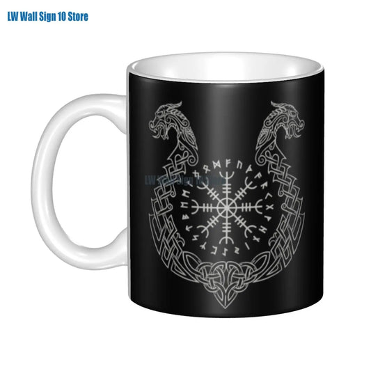 Helm Of Awe Mugs Personalized Norse Compass Ceramic Coffee Viking Mug