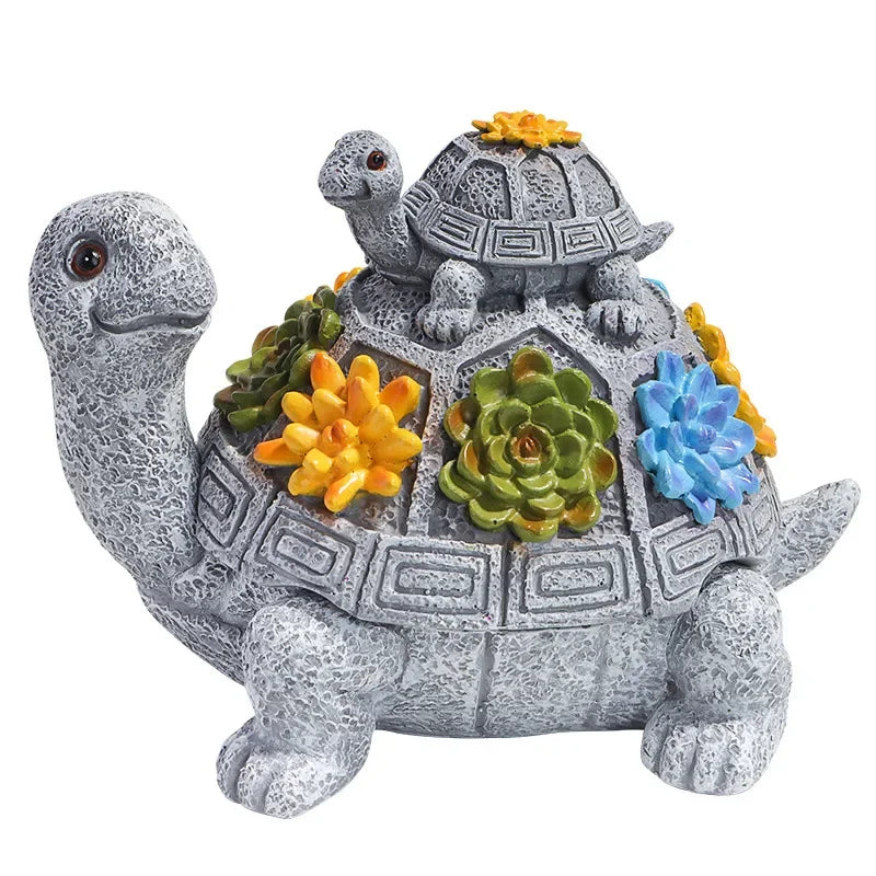 14 cm Farverig Resin Turtle Statue Creative Craft Viking Home Decor