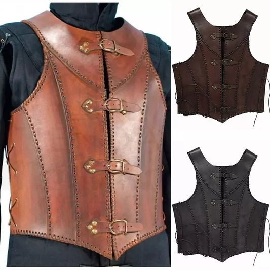 Middeleeuwse Viking piraat lederen vest pantser