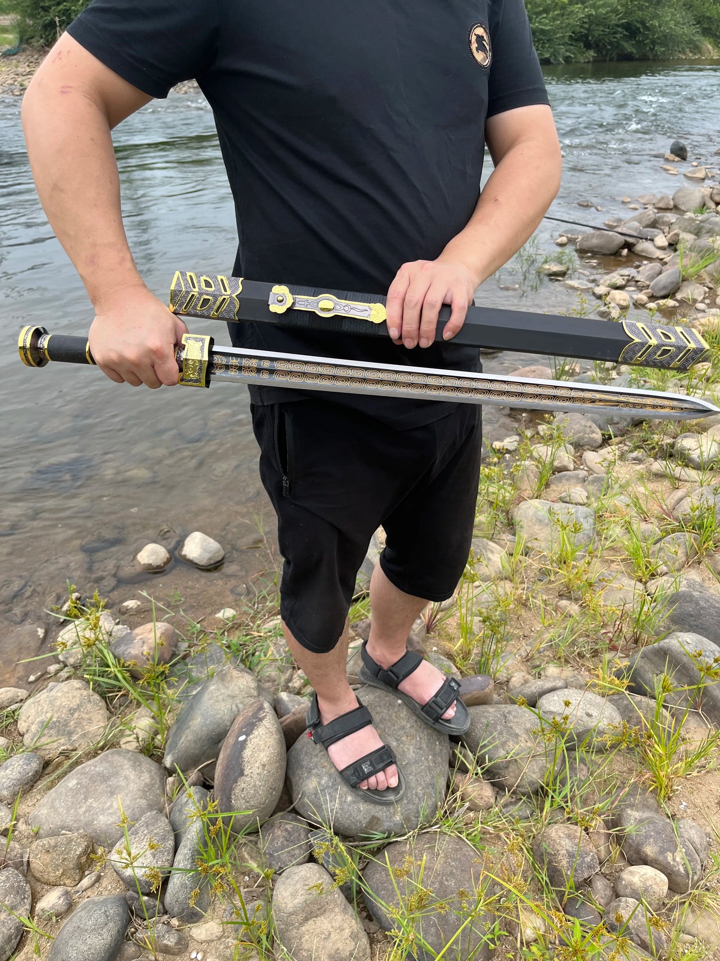 80 cm ældgammelt metal Ægte højstålfilm Sharp Høj hårdhed Warrior Battle Metal Viking Sword