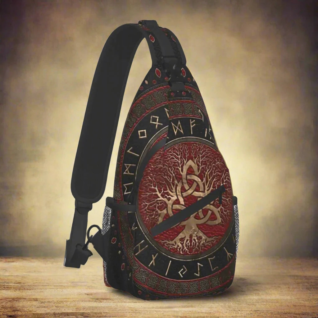 Miotaseolaíocht Norse Mála Crossbody Spóirt Cliabh Triquetra Mála Lochlannach