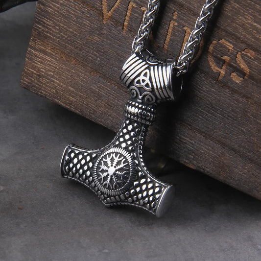 Scandinavian Rune Amulet Mjolnir Necklace