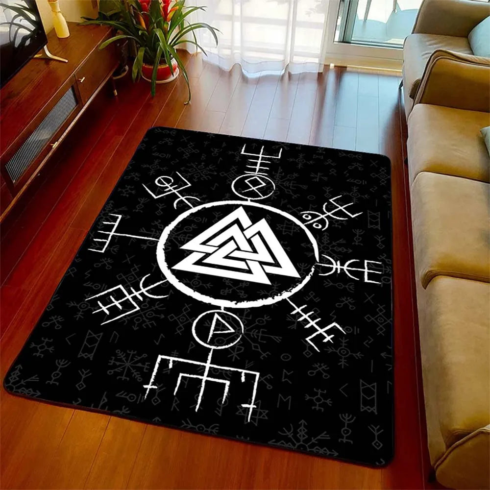 Tapis Viking celtique noir tatouage de dragons tapis de luxe