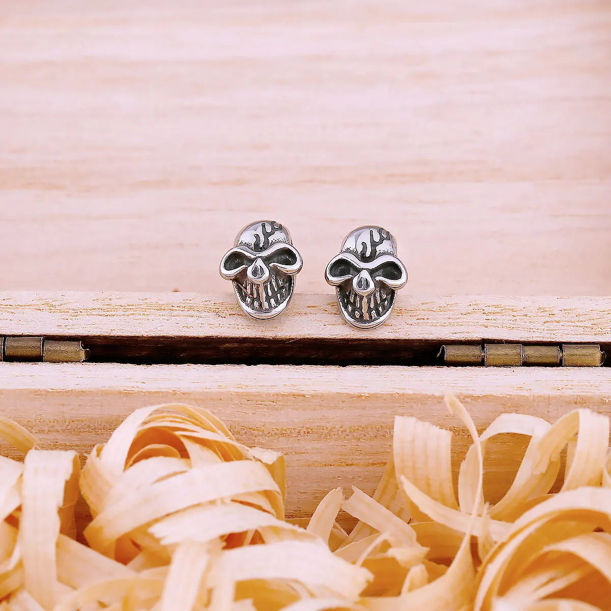 Punk Vintage Smile Skull Stud Viking Earrings