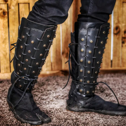 Steampunk Samurai Knight Leg Armor - TripleViking