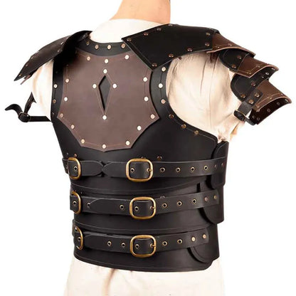 Viking Knight cosplay kostuum steampunk lederen borstplaat