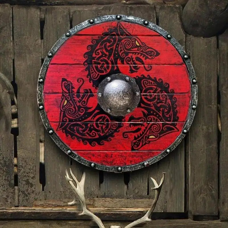 Hand Painted Viking Wooden Shield