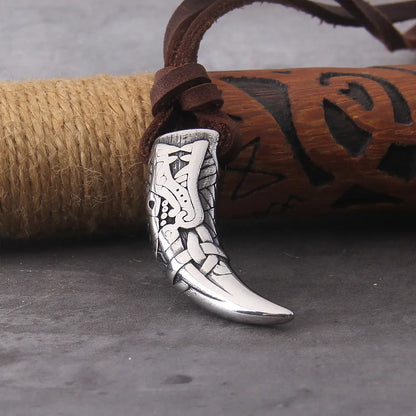 Wolf Fang Tooth Spike Necklace - TripleViking