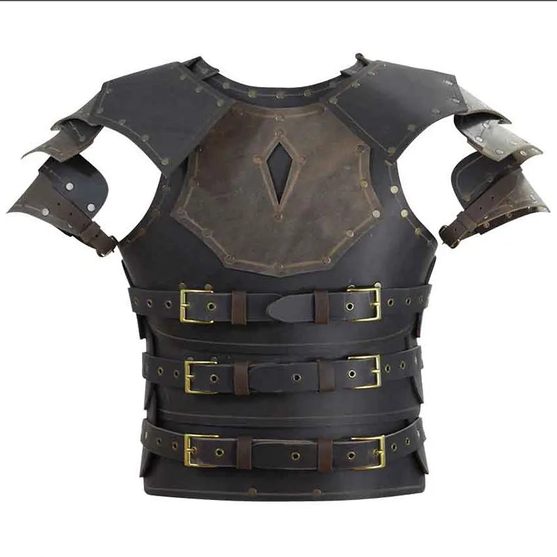 Viking Knight Cosplay Costume Steampunk Leather Breastplate