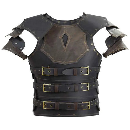 Viking Knight cosplay kostuum steampunk lederen borstplaat